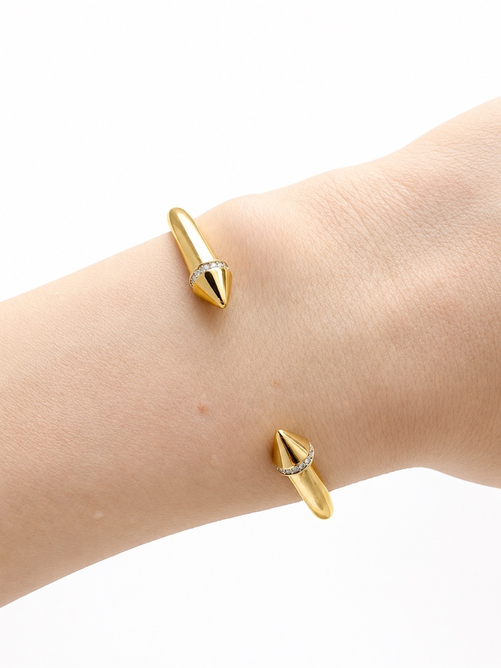 Michael Kors Gold-Tone Crystal Spike Open Cuff Bracelet